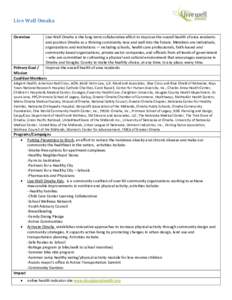 Live Well Omaha Overview Live Well Omaha is the long-term collaborative effort to improve the overall health of area residents and position Omaha as a thriving community now and well into the future. Members are individu