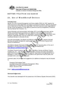 Microsoft Word - BB BP Guidance #23 - Use of BlackBerry Devices.doc