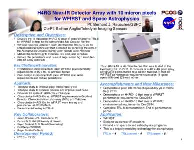 H4RG Near-IR Detector Array with 10 micron pixels  for WFIRST and Space Astrophysics