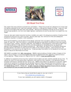 MSHA - Safety Flyer - Off-Road Tire Fires