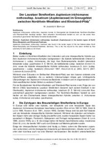 Jäger, W. & Bäppler, H.: Der Lausitzer Streifenfarn Asplenium trichomanes nothosubsp lusitanicum (Aspleniaceae) im Grenzgebiet zwischen Nordrhein-Westfalen und Rheinland-Pfalz
