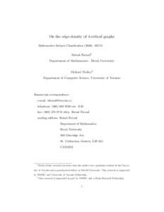 On the edge-density of 4-critical graphs Mathematics Subject Classification (2000): 05C15 Babak Farzad1 Department of Mathematics , Brock University Michael Molloy2