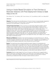 Games for Health: Research, Development, and Clinical Applications Volume 1, Number 1, 2011 © Mary Ann Liebert, Inc Original Research