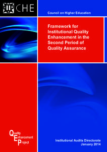 Council on Higher Education  Framework for Institutional Quality Enhancement in the Second Period of