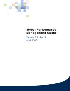 Siebel Performance Management Guide