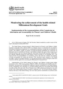 Millennium Development Goals / Population / Development / International development / Socioeconomics / Health Metrics Network / Reproductive health / Global health / Maternal death / Medicine / Health / Maternal health