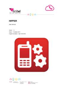 HIPPER User manual Versie: 1.1 Datum: 5 oktober 2011 English translation: April 14th 2015