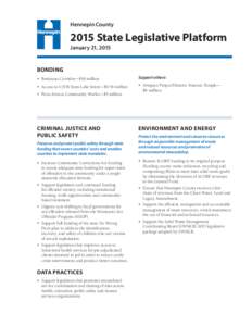 Hennepin CountyState Legislative Platform January 21, 2015  BONDING