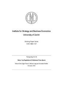 Institute for Strategy and Business Economics University of Zurich Working Paper Series