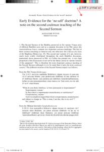 p.64ff in printed ed Alexander Wynne • Early Evidence for the ‘no self’ doctrine? 59  Early Evidence for the ‘no self’ doctrine? A