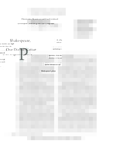 Macbeth / Participatory culture / Literature / Culture / Theatre / Hildegard Hammerschmidt-Hummel / Shakespearean tragedies / William Shakespeare / Romeo and Juliet