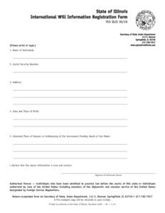 Print  Reset State of Illinois International Will Information Registration Form