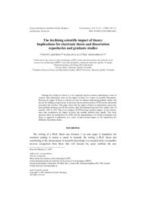 Jointly published by Akadémiai Kiadó, Budapest and Springer, Dordrecht Scientometrics, Vol. 74, No[removed]–121 DOI: [removed]s11192[removed]