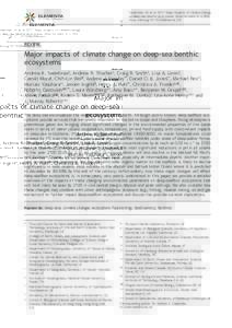 Sweetman, AK et al 2017 Major impacts of climate change on deep-sea benthic ecosystems. Elem Sci Anth, 5: 4, DOI: https://doi.orgelementa.203 REVIEW