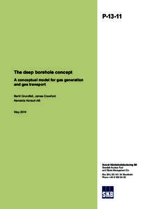 PThe deep borehole concept A conceptual model for gas generation and gas transport Bertil Grundfelt, James Crawford