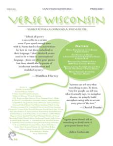 issue 102  Spring 2010 www.versewisconsin.org