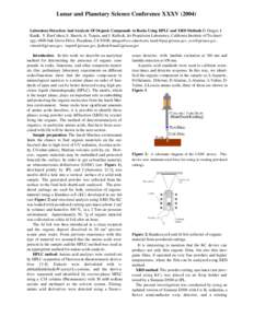 Lunar and Planetary Science Conference XXXV[removed]Laboratory Detection And Analysis Of Organic Compounds in Rocks Using HPLC and XRD Methods D. Dragoi, I. Kanik, Y. Bar-Cohen, S. Sherrit, A. Tsapin, and J. Kulleck, Jet 