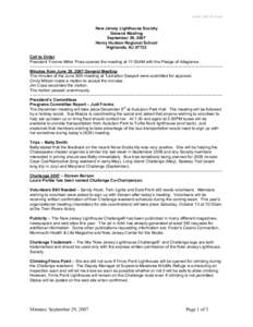 GMM_2007[removed]doc  New Jersey Lighthouse Society General Meeting September 29, 2007 Henry Hudson Regional School