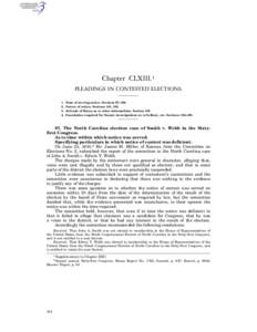 Chapter CLXIII.1 PLEADINGS IN CONTESTED ELECTIONS[removed].