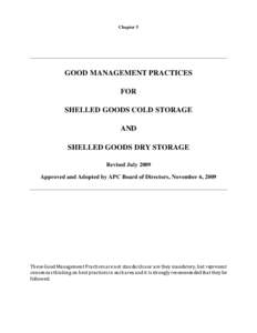 Chapter 5  GOOD MANAGEMENT PRACTICES FOR SHELLED GOODS COLD STORAGE AND