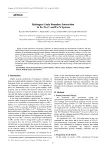 Progress in NUCLEAR SCIENCE and TECHNOLOGY, Vol. 2, ppARTICLE Hydrogen–Grain Boundary Interaction in Fe, Fe–C, and Fe–N Systems