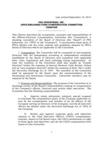 Last revised September 18, 2014 PPG INDUSTRIES, INC. OFFICERS-DIRECTORS COMPENSATION COMMITTEE CHARTER ___________________________