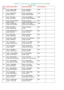 PR NO GROUP 1 LOFTSJANSSEN/VAN LOON PAIRINGS PRICE LIST SIRE-COCK BIRD