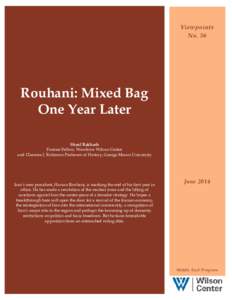 Viewpoints No. 56 Rouhani: Mixed Bag One Year Later Shaul Bakhash