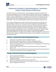 Microsoft Word - PC Biorisk Management Exam Content Final