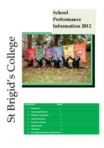 St Brigid’s College  School Performance Information 2012