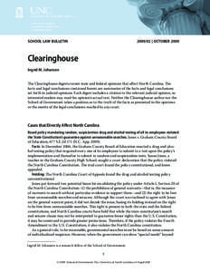 School Law Bulletin[removed] | OCTOBER 2009 Clearinghouse Ingrid M. Johansen