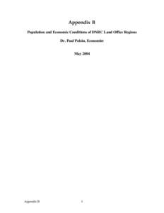 Appendix B Population and Economic Conditions of DNRC Land Office Regions Dr. Paul Polzin, Economist May 2004