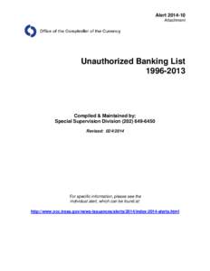 Alert[removed]Attachment Unauthorized Banking List[removed]