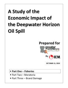 A St u d y o f t h e Economic Impact of the Deepwater Horizon Oil Spill Prepared for