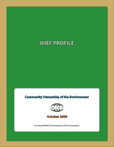 World Igbo Environmental Foundation, Inc.  WIEF Mission, Vision and Values About WIEF World Igbo Environmental Foundation, Inc. (WIEF) is a nongovernmental nonprofit profit corporation which is dedicated to addressing t