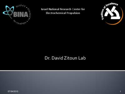 Israel National Research Center for Electrochemical Propulsion Dr. David Zitoun Lab