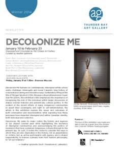 Winter[removed]NEWSLETTER Decolonize Me January 10 to February 23