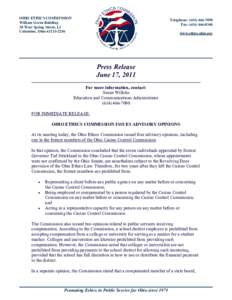 OHIO ETHICS COMMISSION William Green Building 30 West Spring Street, L3 Columbus, Ohio[removed]Telephone: ([removed]
