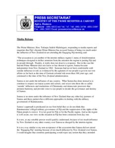 Member states of the United Nations / Republics / Tuilaepa Aiono Sailele Malielegaoi / Fiji / Time in Samoa / Foreign relations of Samoa / Oceania / Samoa / Island countries