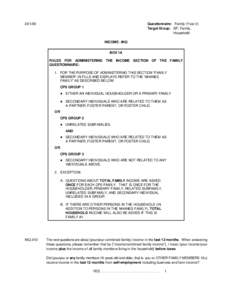 [removed]Questionnaire: Family (Year 2) Target Group: SP, Family, Household INCOME - INQ