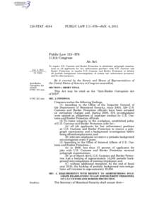 124 STAT[removed]PUBLIC LAW 111–376—JAN. 4, 2011 Public Law 111–376 111th Congress