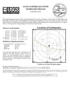 Geography of the United States / Amukta Pass / Alaska earthquake / Western United States / Alaska / Earthquakes / Geophysical Institute / University of Alaska Fairbanks / Geography of Alaska