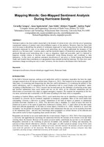 Caragea et al.  Mood Mapping for Disaster Response Mapping Moods: Geo-Mapped Sentiment Analysis During Hurricane Sandy