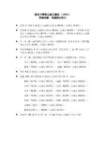 風采中學第五屆文憑試 （2016） 再創佳績 見證師生努力  取得 5 科第 2 級或以上成績百分率為 99.4%（全港為 74.6%）。