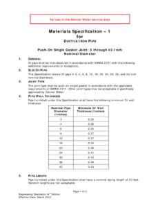 Water / Pipe / Cast iron pipe / Ductile iron pipe / American Cast Iron Pipe Company / Gasket / Iron pipe / Organ pipe / Iron pipe size / Piping / Mechanical engineering / Construction