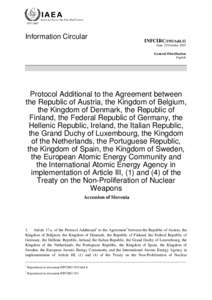 INFCIRC/193/Add.12 - Protocol Additional to the Agreement between Austria, Belgium,  Denmark, Finland, Germany, the Hellenic Republic, Ireland, Italy, Luxembourg, Netherlands, Portugal, Spain, Sweden, European Atomic Ene