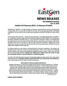   NEWS	
  RELEASE	
   FOR	
  IMMEDIATE	
  RELEASE	
   JULY	
  16,	
  2014	
  
