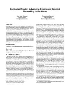 Computing / Network performance / Computer architecture / Network architecture / Networking hardware / Teletraffic / Telecommunications engineering / Quality of service / Router / Quality of experience / Software-defined networking / Throughput
