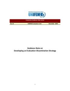Evaluation Guidance Note Series No.10 UNIFEM Evaluation Unit  December 2009