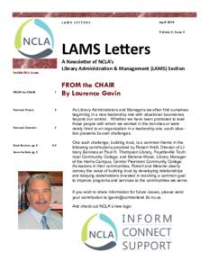 LAMS LETTERS  April 2014 Volume 3, Issue 3  LAMS Letters